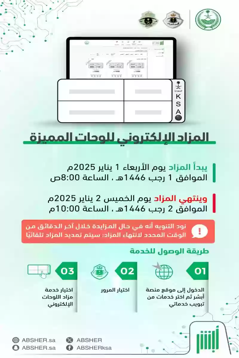 فرصة ذهبية للوحات المركبات المميزة عبر مزاد 